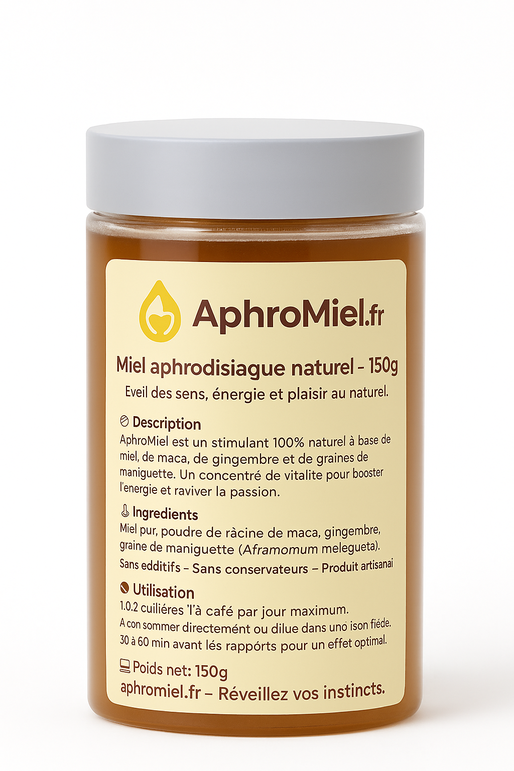 AphroMiel Pot avec étiquette